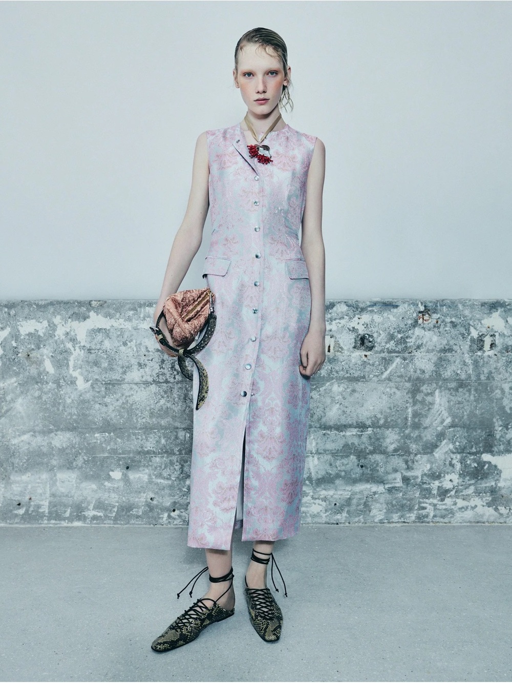 Dries Van Noten New Floral Jacquard Woven Midi Dress Size 40 US 8 / M